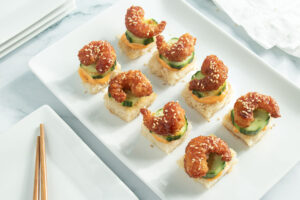 Korean-Style Shrimp Crispy Rice Squares