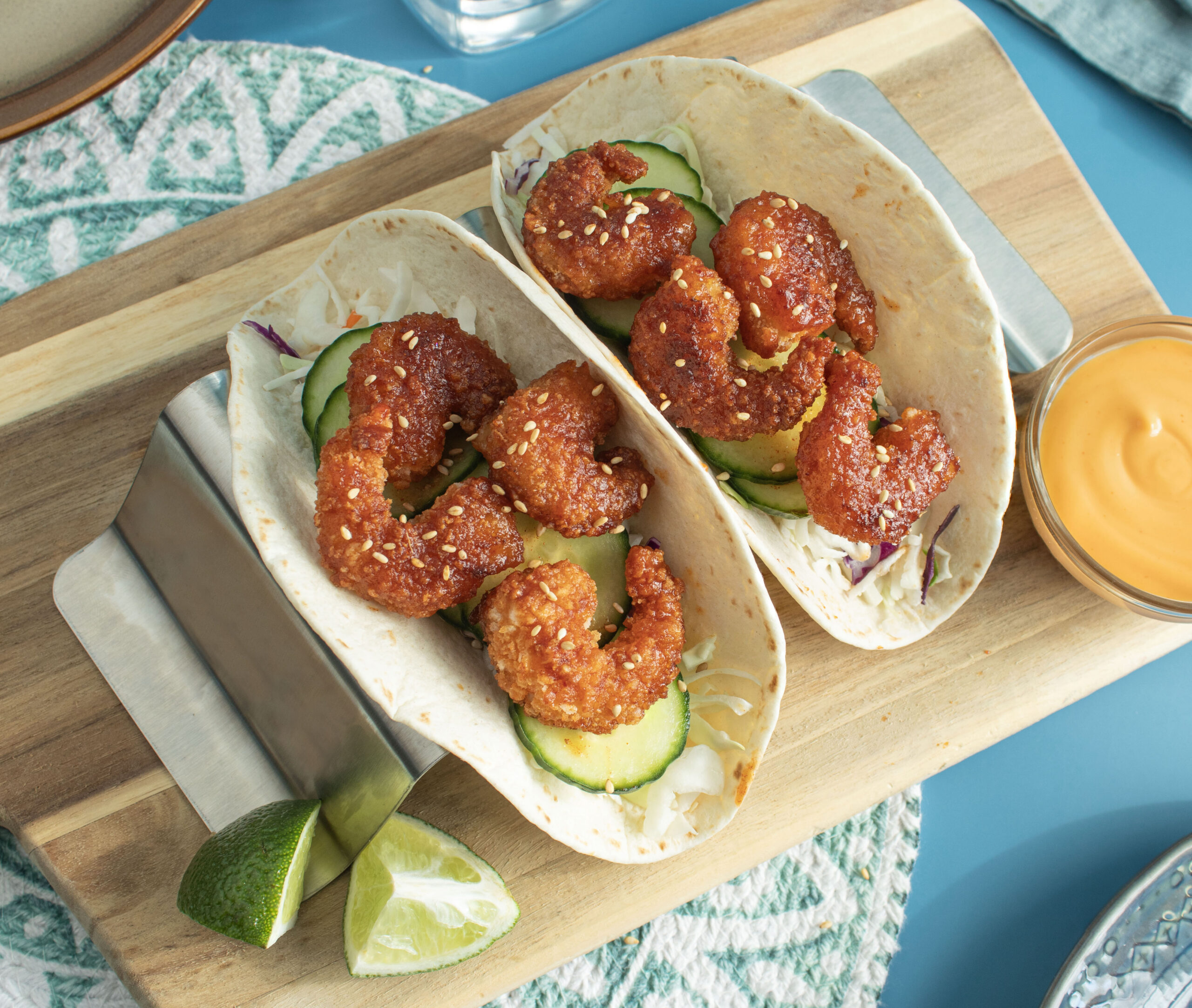 Korean-Style Shrimp Tacos - Handy Seafood