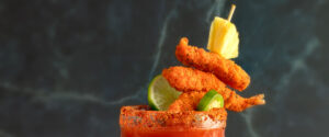 Michelada with Spicy Jalapeño Shrimp