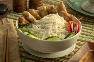 Vietnamese Noodle Salad with Shrimp Rolls