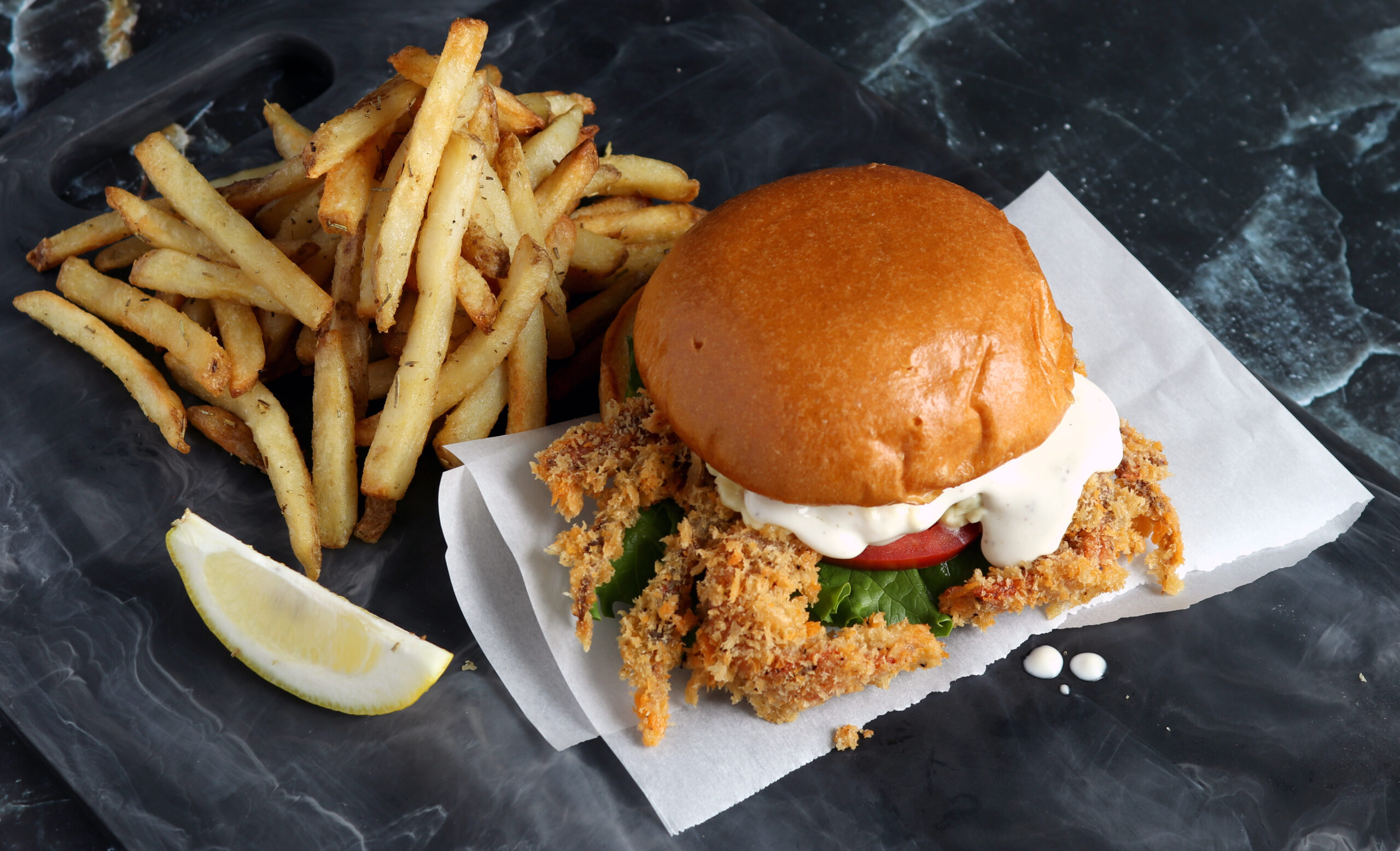 Panko Soft Crab Sandwich with Lemon Aioli - Handy Seafood