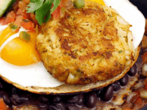 Crab Cake Huevos Rancheros