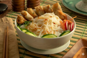 Vietnamese Noodle Salad with Shrimp Rolls