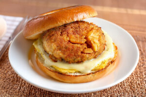 Crab Cake, Egg & Cheese Bagel